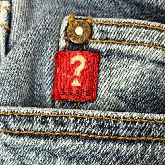 Vtg 90s/Y2K Guess U.S.A. High Rise Crop Ankle Slit Jeans sz 28 - Picture 9 of 15